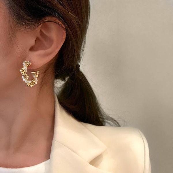 hoop & huggie lovoacc korean twisted simulated pearl earrings for women ladies gold color alloy c shape wedding party jewelry, Golden;silver
hoop & huggie lovoacc korean twisted simulated pearl earrings for women ladies gold color alloy c shape wedding party jewelry, Golden;silver