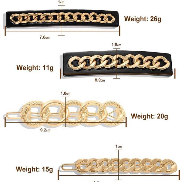 new za brand hair accessories for women barrettes gold chain design punk hair clip bobby pins fashion jewelry vintage o qyluzn, Black;brown
new za brand hair accessories for women barrettes gold chain design punk hair clip bobby pins fashion jewelry vintage o qyluzn, Black;brown