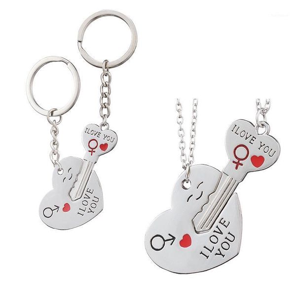 2pcs/set romantic couple necklaces engrave i love you love heart&key chains pendants silver color chain collares jewerly selling1
2pcs/set romantic couple necklaces engrave i love you love heart&key chains pendants silver color chain collares jewerly selling1