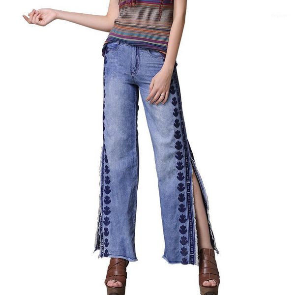 2020 summer new arrival jeans women embroidered slit wide-leg pants retro loose casual denim jeans summer x22201, Blue
2020 summer new arrival jeans women embroidered slit wide-leg pants retro loose casual denim jeans summer x22201, Blue