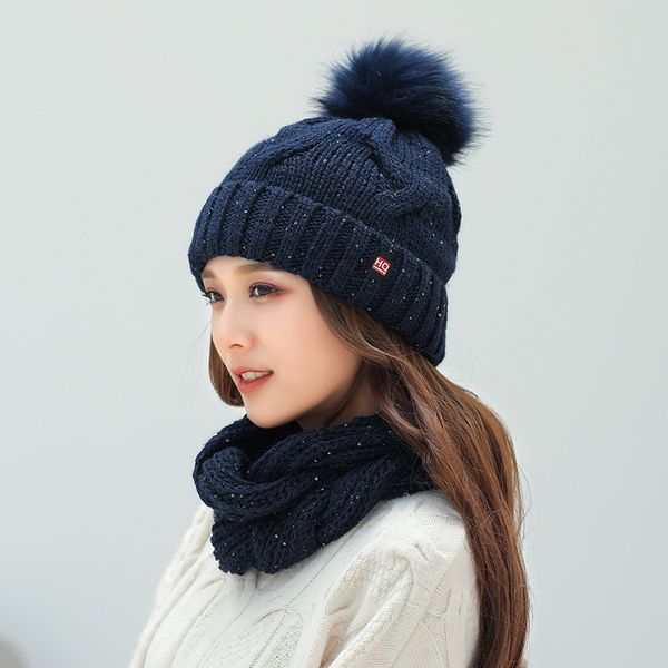 knitted winter hat and scarf set women thick warm beanies hat scarf female for girls pom pom beain hats solid color 201021, Blue;gray
knitted winter hat and scarf set women thick warm beanies hat scarf female for girls pom pom beain hats solid color 201021, Blue;gray