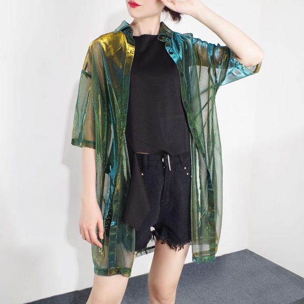 women's jackets fashion color changing long shirt laser perspective sunscreen blouse for women in summer 2021 plus size, Black;brown
women's jackets fashion color changing long shirt laser perspective sunscreen blouse for women in summer 2021 plus size, Black;brown