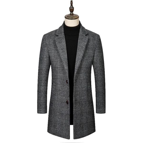 men's wool & blends plaid jacket 2021 fashion mens casual thick long windproof slim fit lapel coat male sa954, Black
men's wool & blends plaid jacket 2021 fashion mens casual thick long windproof slim fit lapel coat male sa954, Black