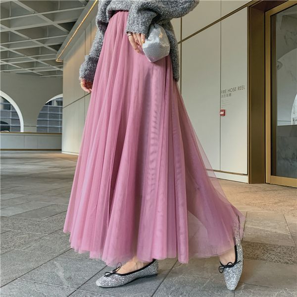 2021 new sherhure pure color women summer high waist boho maxi a-line mesh long skirt casual clothes jupe femme saia d5zo, Black
2021 new sherhure pure color women summer high waist boho maxi a-line mesh long skirt casual clothes jupe femme saia d5zo, Black