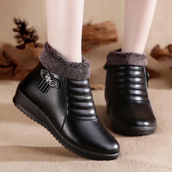winter new mother platform shoes middle-aged spring warm plush snow boots large pregnant size women antiskid flat cotton boots, Black
winter new mother platform shoes middle-aged spring warm plush snow boots large pregnant size women antiskid flat cotton boots, Black