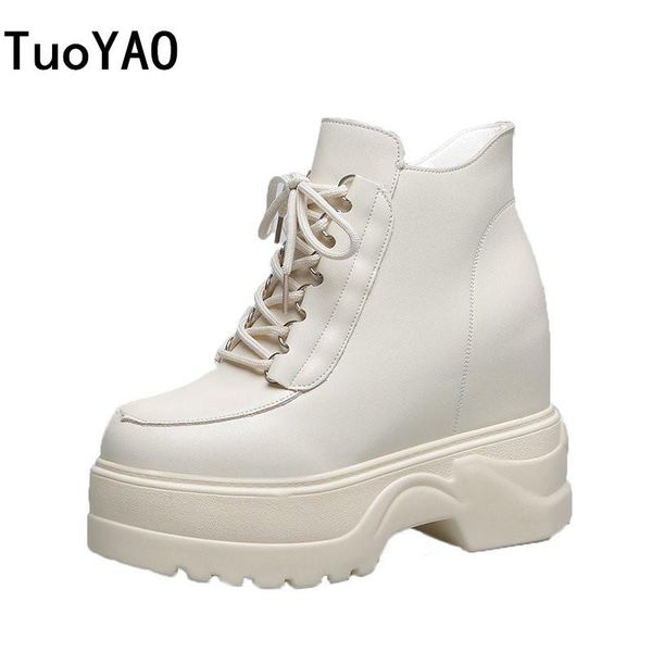 women's platform boots autumn fashion thick bottom breathable short boots 9cm heels round toe lace up winter causal ankle, Black
women's platform boots autumn fashion thick bottom breathable short boots 9cm heels round toe lace up winter causal ankle, Black