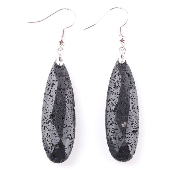 wojiaer black volcano dangle hook earrings reiki natural gem stone beads drop earring vintage faceted polygon for female jewelry r3199, Silver
wojiaer black volcano dangle hook earrings reiki natural gem stone beads drop earring vintage faceted polygon for female jewelry r3199, Silver