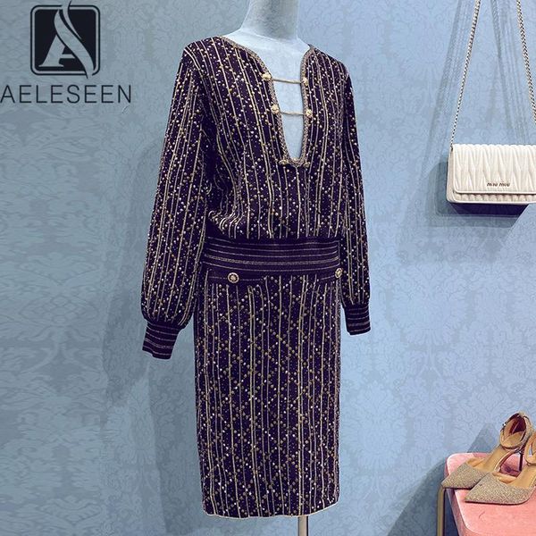 women's tracksuits aeleseen runway fashion knitted set autumn winter v-neck sweater + slim midi skirts luxury beading 2 pieces, Gray 
women's tracksuits aeleseen runway fashion knitted set autumn winter v-neck sweater + slim midi skirts luxury beading 2 pieces, Gray