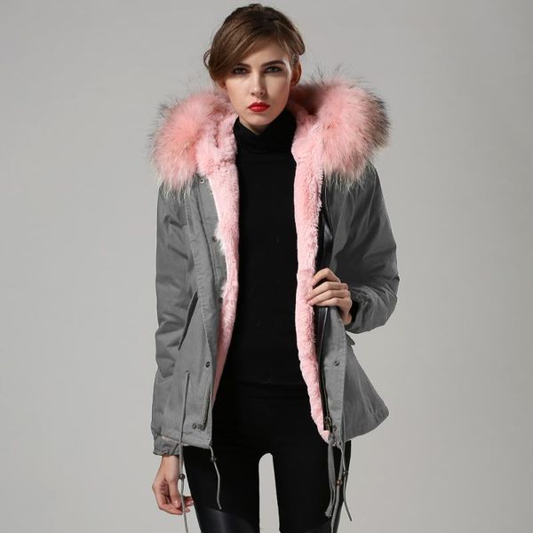 women's fur & faux rosy pink lined parka women short coat winter casual jacket with warm and fashion, Black
women's fur & faux rosy pink lined parka women short coat winter casual jacket with warm and fashion, Black