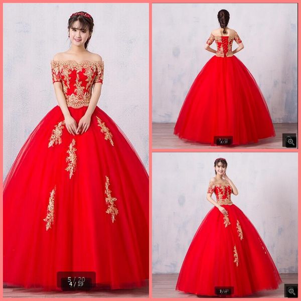 2021 romantic red lace appliques ball gown wedding dress off the shoulder short sleeve fashion bride dress gold lace appliques wedding gowns, White
2021 romantic red lace appliques ball gown wedding dress off the shoulder short sleeve fashion bride dress gold lace appliques wedding gowns, White