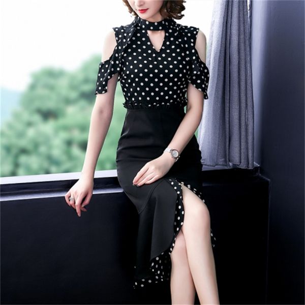 dot for woman off shoulder as shredded ladies summer dressed in korean contrast engq, Black;gray
dot for woman off shoulder as shredded ladies summer dressed in korean contrast engq, Black;gray