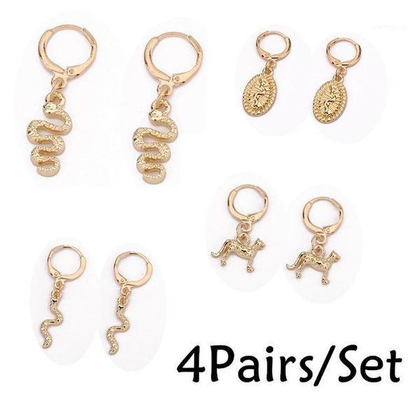 4pairs korean snake leopard hoop earrings set for women punk european geometric oval stud earrings jewelry1, Golden;silver
4pairs korean snake leopard hoop earrings set for women punk european geometric oval stud earrings jewelry1, Golden;silver