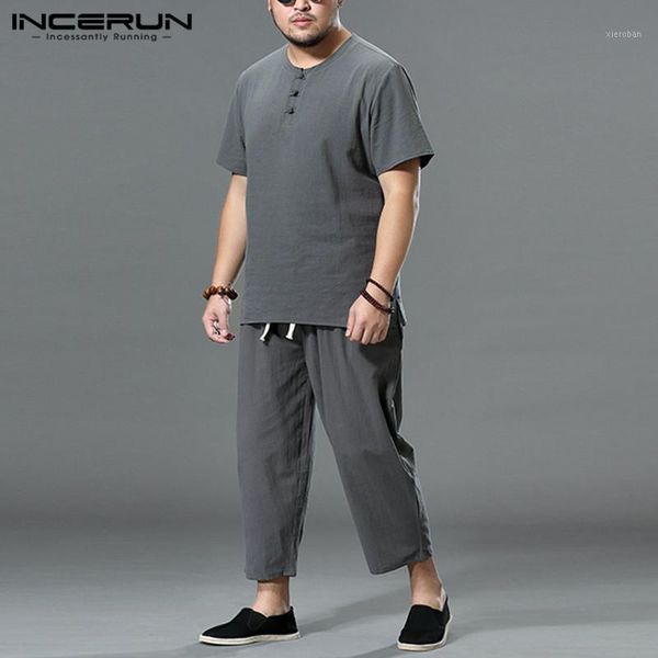 chinese style man sets incerun men sets vintage solid color suits men short sleeve buttons drawstring pants 2 pieces s-5xl1, Gray
chinese style man sets incerun men sets vintage solid color suits men short sleeve buttons drawstring pants 2 pieces s-5xl1, Gray