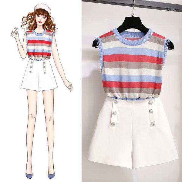 women knitted tank and shorts set striped vest casual korean style 2 piece set clothes summer women 2 piece outfits1, White
women knitted tank and shorts set striped vest casual korean style 2 piece set clothes summer women 2 piece outfits1, White