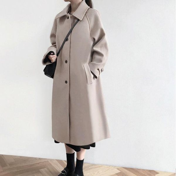 women's wool & blends woolen coat female long section 2021 autumn winter preppy style korean thickening over the knee lq5761, Black
women's wool & blends woolen coat female long section 2021 autumn winter preppy style korean thickening over the knee lq5761, Black