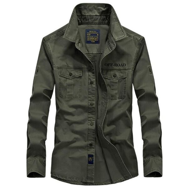 men's shirts cotton military shirt khaki casual slim fit with pocket long sleeve vintage jacket streetwear plus size 4xl 201123, Black;brown
men's shirts cotton military shirt khaki casual slim fit with pocket long sleeve vintage jacket streetwear plus size 4xl 201123, Black;brown