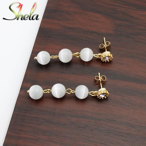 shela semi-precious opal stone stud earrings for women white cute korean fashion jewelry dangle pendientes brincos wholesale, Golden;silver
shela semi-precious opal stone stud earrings for women white cute korean fashion jewelry dangle pendientes brincos wholesale, Golden;silver