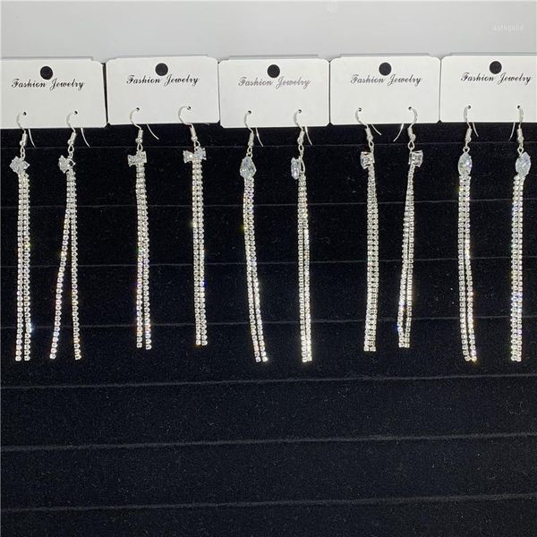 dangle & chandelier zircon rhinestone crystal long tassel earrings for women bridal bow drop dangling brincos wedding jewelry1, Silver
dangle & chandelier zircon rhinestone crystal long tassel earrings for women bridal bow drop dangling brincos wedding jewelry1, Silver