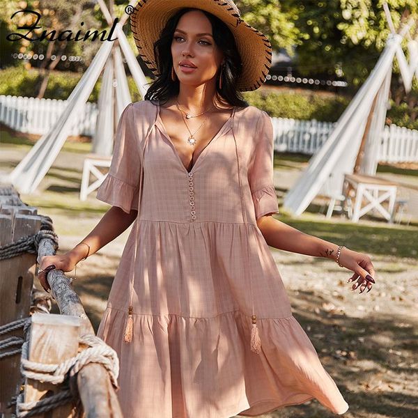 casual dresses znaiml women summer boho mini dress fashion solid cotton short sleeve v-neck ruffle female pink retro vestido mujer, Black;gray
casual dresses znaiml women summer boho mini dress fashion solid cotton short sleeve v-neck ruffle female pink retro vestido mujer, Black;gray