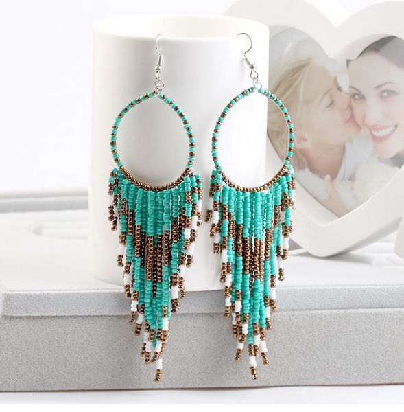 dangle & chandelier european and american jewelry retro bohemian ethnic style earrings long rice beaded tassel female, Silver
dangle & chandelier european and american jewelry retro bohemian ethnic style earrings long rice beaded tassel female, Silver
