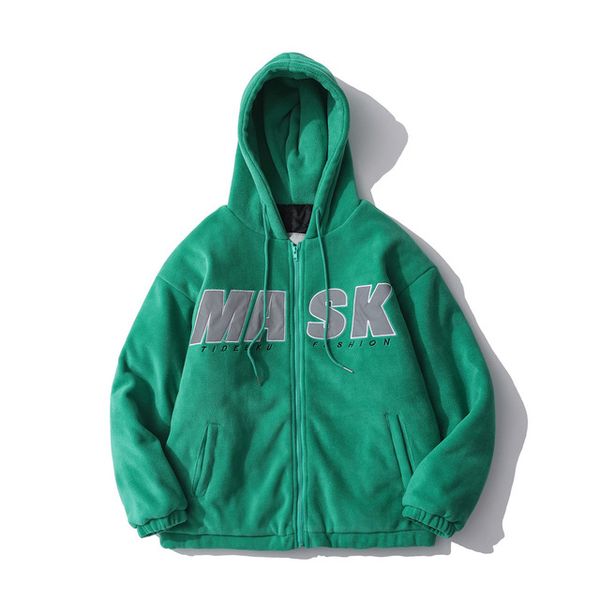 fleece reflective letters thick coat with hoodie winter padded men's parkas outwear clothing, Black;brown
fleece reflective letters thick coat with hoodie winter padded men's parkas outwear clothing, Black;brown