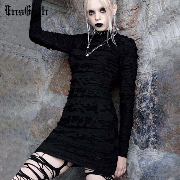 insgoth harajuku grunge black dress gothic hollow out mini dress punk streetwear retro bodycon long sleeve high waist, Black;gray
insgoth harajuku grunge black dress gothic hollow out mini dress punk streetwear retro bodycon long sleeve high waist, Black;gray