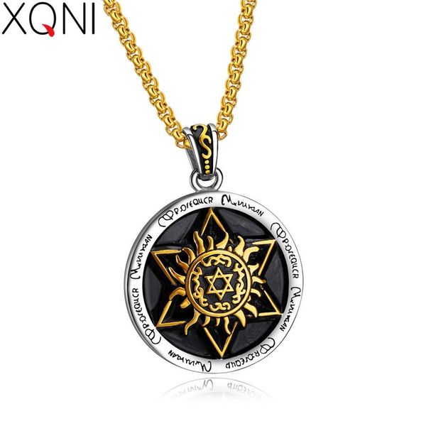 xqni new arrival six-pointed star sun totem pendant necklace for men supernatural star box-chain necklace jewelry engraving gift sqcgwq, Silver
xqni new arrival six-pointed star sun totem pendant necklace for men supernatural star box-chain necklace jewelry engraving gift sqcgwq, Silver