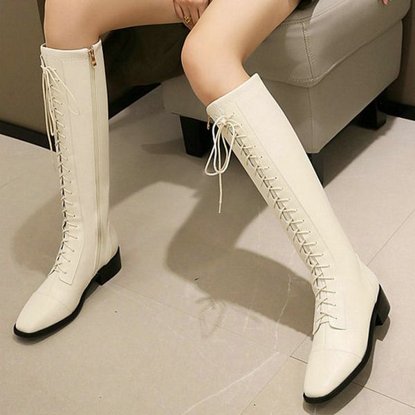 black white women knee high boots low thick heel square toe women ridding boots zipper autumn winter big size34-43
black white women knee high boots low thick heel square toe women ridding boots zipper autumn winter big size34-43