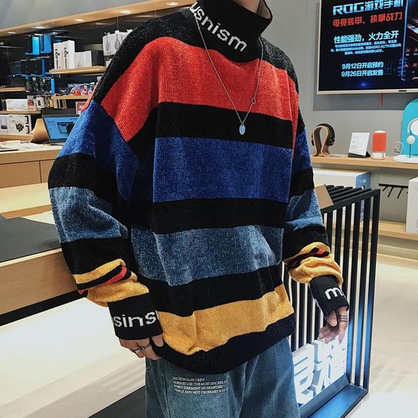 men's sweaters slim knitted sweater for men winter warm turtleneck striped thicken jersey hombre casual fashion clothing bd50ts, White;black
men's sweaters slim knitted sweater for men winter warm turtleneck striped thicken jersey hombre casual fashion clothing bd50ts, White;black