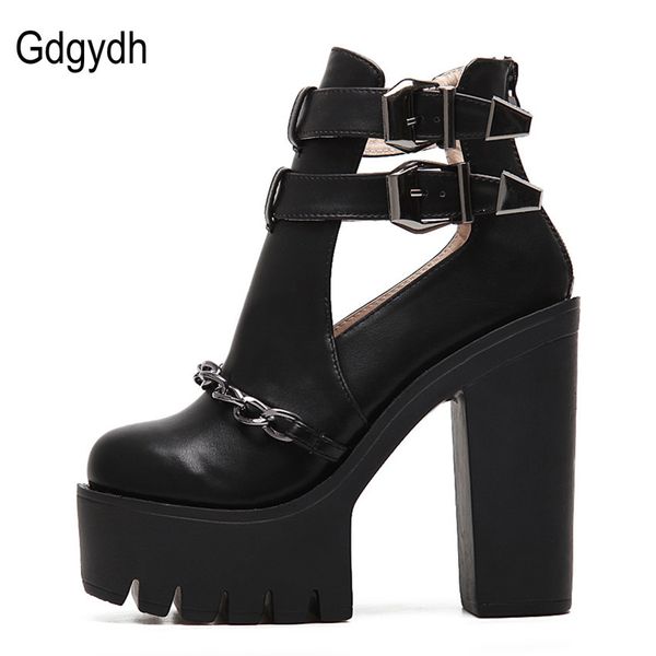 gdgydh spring autumn fashion ankle boots for women high heels casual cut-outs buckle round toe chain thick heels platform shoes 201021, Black
gdgydh spring autumn fashion ankle boots for women high heels casual cut-outs buckle round toe chain thick heels platform shoes 201021, Black