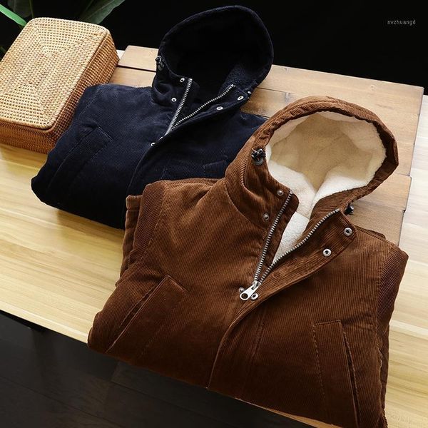 40 degrees winter warm lamb wool men's jacket corduroy parka coats hooded casual cotton outerwear 20211, Black
40 degrees winter warm lamb wool men's jacket corduroy parka coats hooded casual cotton outerwear 20211, Black