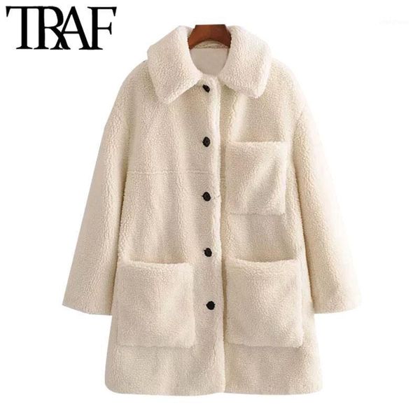traf women fashion thick warm faux fur loose teddy coat vintage long sleeve pockets female outerwear chic overcoat1, Black
traf women fashion thick warm faux fur loose teddy coat vintage long sleeve pockets female outerwear chic overcoat1, Black