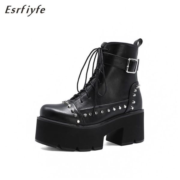 esrfiyfe 2020 новый черный ботильоны женщины высокий каблук sexy цепи коренастый пятки платформы сапоги женский punk стиль голеностопного zi, Black
esrfiyfe 2020 новый черный ботильоны женщины высокий каблук sexy цепи коренастый пятки платформы сапоги женский punk стиль голеностопного zi, Black