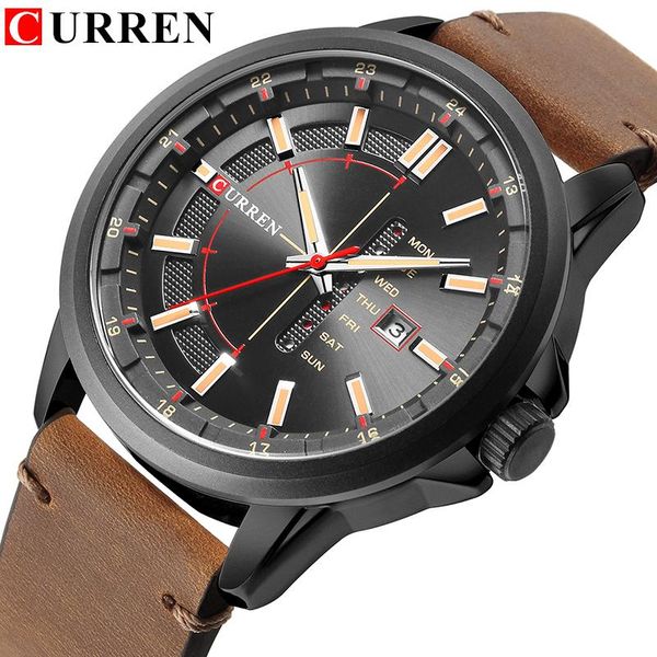 wristwatches mens watches curren casual sport quartz watch leather strap waterproof relogio masculino, Slivery;brown
wristwatches mens watches curren casual sport quartz watch leather strap waterproof relogio masculino, Slivery;brown