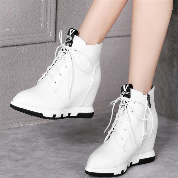 dress shoes high trainers women lace up genuine leather wedges heel fashion sneakers female pointed toe platform pumps casual shoes1, Black
dress shoes high trainers women lace up genuine leather wedges heel fashion sneakers female pointed toe platform pumps casual shoes1, Black