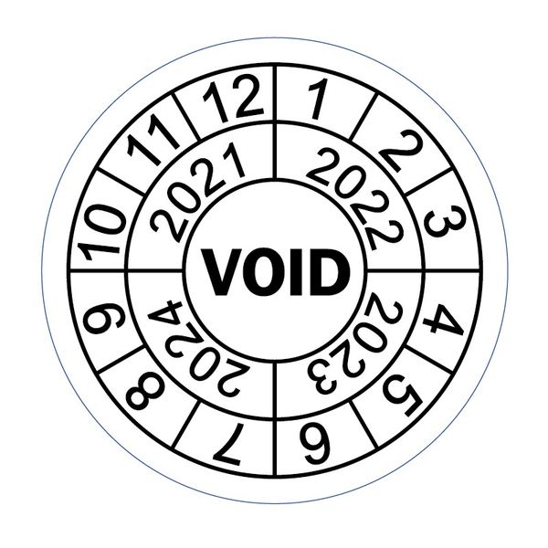 1000 Pcs 20mm Diameter Warranty Void Damageable Paper Label Sticker For Product Maintenance Period, Item No. V02