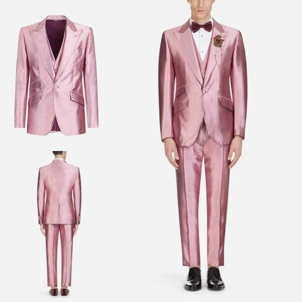 shinny pink wedding men suits peaked lapel one button terno masculino groom prom blazer slim fit 3 pcs (jacket+pant+vest)1, White;black
shinny pink wedding men suits peaked lapel one button terno masculino groom prom blazer slim fit 3 pcs (jacket+pant+vest)1, White;black