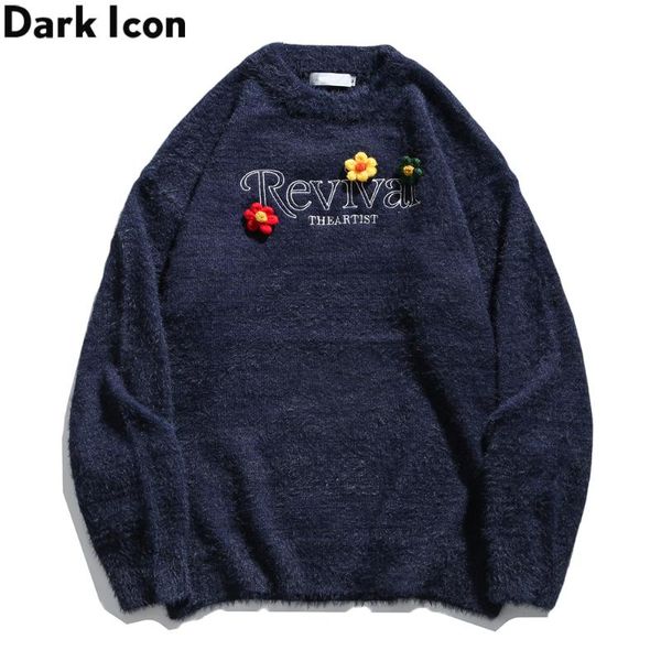 men's sweaters dark floral letters embroidery sweater men women crew neck crop knitwear, White;black
men's sweaters dark floral letters embroidery sweater men women crew neck crop knitwear, White;black