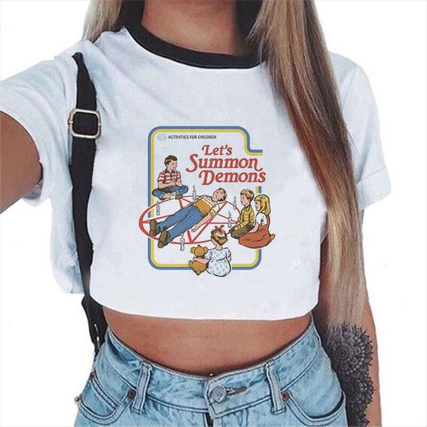 harajuku funny female t shirt satan vintage graphic tees dogs mommy can we keep him fashion short sleeve t shirt crop, White
harajuku funny female t shirt satan vintage graphic tees dogs mommy can we keep him fashion short sleeve t shirt crop, White