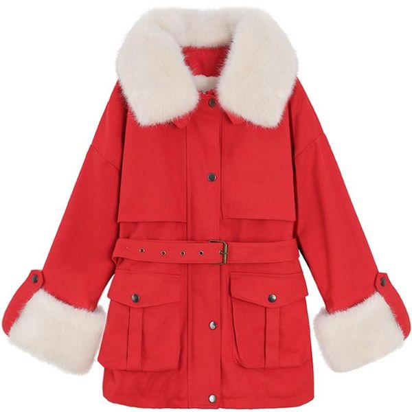 women's down & parkas make cotton-padded jacket female lamb east gate with fine hair thickening the clothes long accept waist jean j, Black
women's down & parkas make cotton-padded jacket female lamb east gate with fine hair thickening the clothes long accept waist jean j, Black