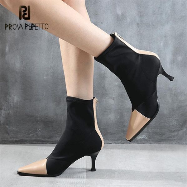 prova perfetto square toe women sock boots 7cm high heels elastic botines mujer female dress shoes woman ankle boots, Black
prova perfetto square toe women sock boots 7cm high heels elastic botines mujer female dress shoes woman ankle boots, Black
