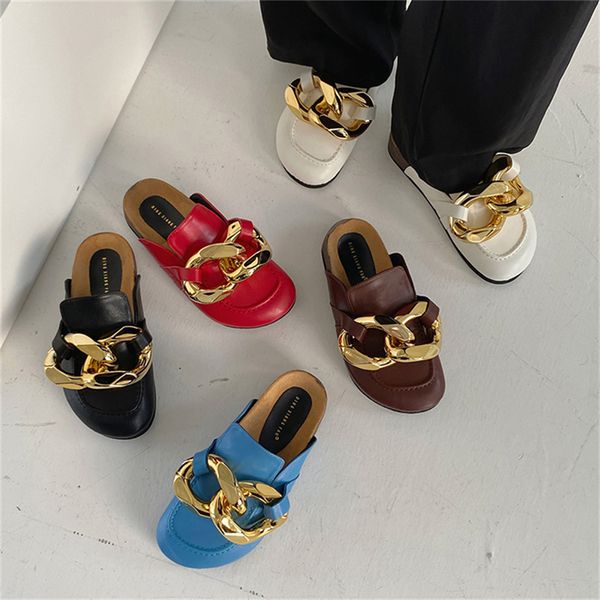 2021 slides women blue feminine metal chain sandals elegant lady slippers flat heels b924, Black
2021 slides women blue feminine metal chain sandals elegant lady slippers flat heels b924, Black