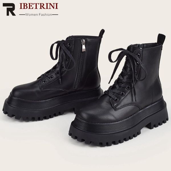 boots ribetrini brand design cool chic non-slip tire sole shoelaces ankle stylish winter shoes women, Black
boots ribetrini brand design cool chic non-slip tire sole shoelaces ankle stylish winter shoes women, Black