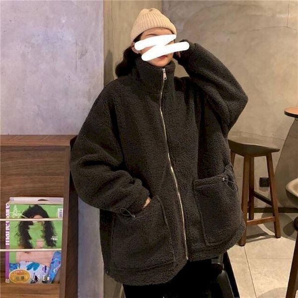 sweatshirts women's loose wild thickening student imitation lamb plush jacket women's zipper winter clothes women sweatshir1, Black
sweatshirts women's loose wild thickening student imitation lamb plush jacket women's zipper winter clothes women sweatshir1, Black