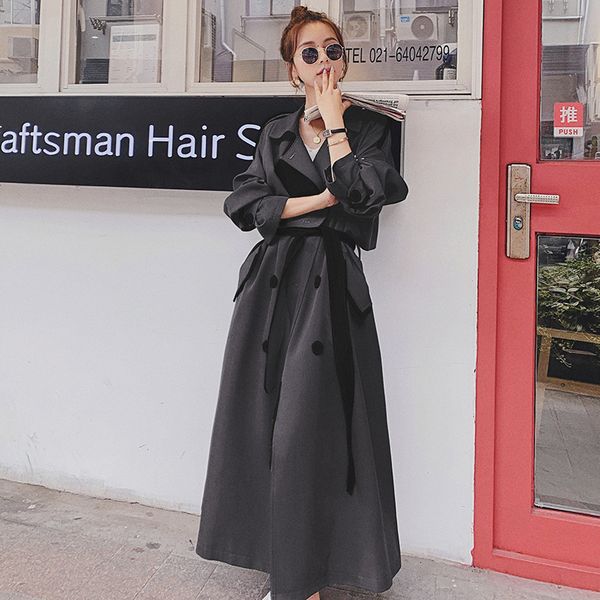 2021 new female jacket spring new contrast dark green seam double breasted collar long trench coat zs2 nwb1, Black;brown
2021 new female jacket spring new contrast dark green seam double breasted collar long trench coat zs2 nwb1, Black;brown
