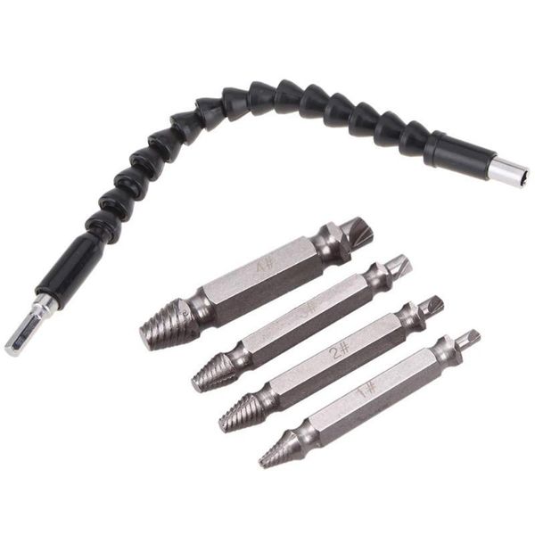 flexible shaft electronic drill screwdriver bit holder +4pcs broken screw extractor broken damaged screw remover tool
flexible shaft electronic drill screwdriver bit holder +4pcs broken screw extractor broken damaged screw remover tool