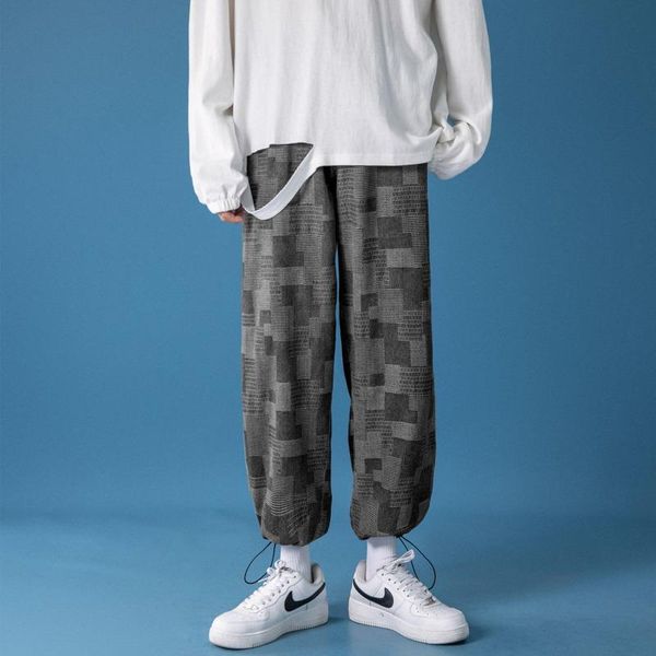 2020 the new listing fall men's plaid jeans loose blue hip hop sweatpants ing