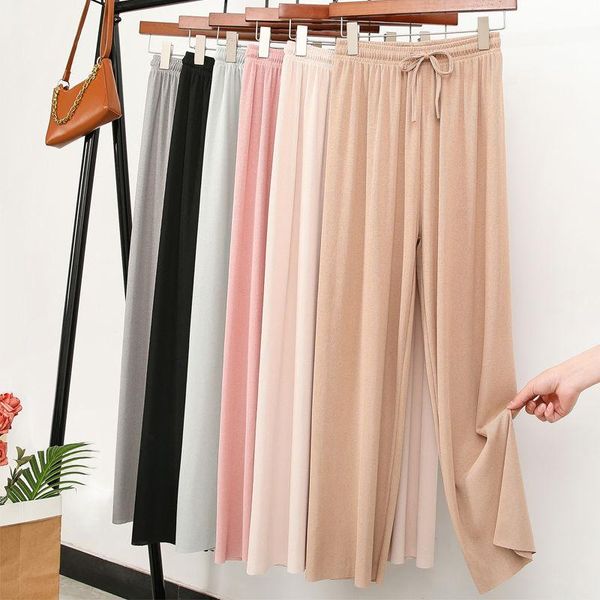 women's pants & capris summer fashion ice silk high waist wide leg women spring casual loose mopping straight korean thin drape trouser, Black;white
women's pants & capris summer fashion ice silk high waist wide leg women spring casual loose mopping straight korean thin drape trouser, Black;white
