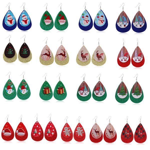 selling christmas series leather earrings creative double layer leather earrings dangle earrings santa claus printed leather earring, Silver
selling christmas series leather earrings creative double layer leather earrings dangle earrings santa claus printed leather earring, Silver