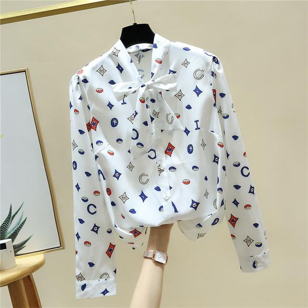 new autumn elegant women's bow collar long sleeves chiffon shirts female ladies print shirt blouse a4056, White
new autumn elegant women's bow collar long sleeves chiffon shirts female ladies print shirt blouse a4056, White